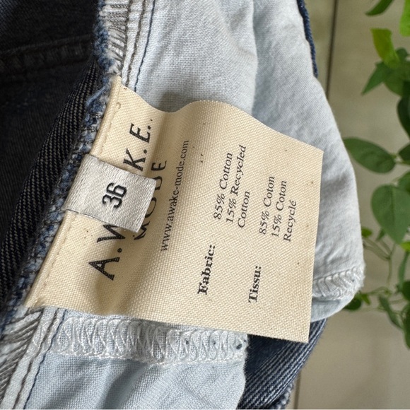 NWT A.W.A.K.E. Mode Recycled Rounded Jeans Barrel Leg size 36 FR NEW - Picture 11 of 16